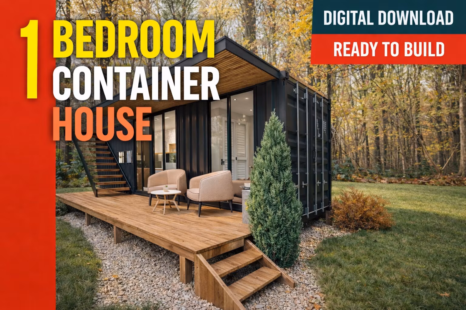 Modern 1-Bedroom w Rooftop Terrace Shipping Container House - HBH03