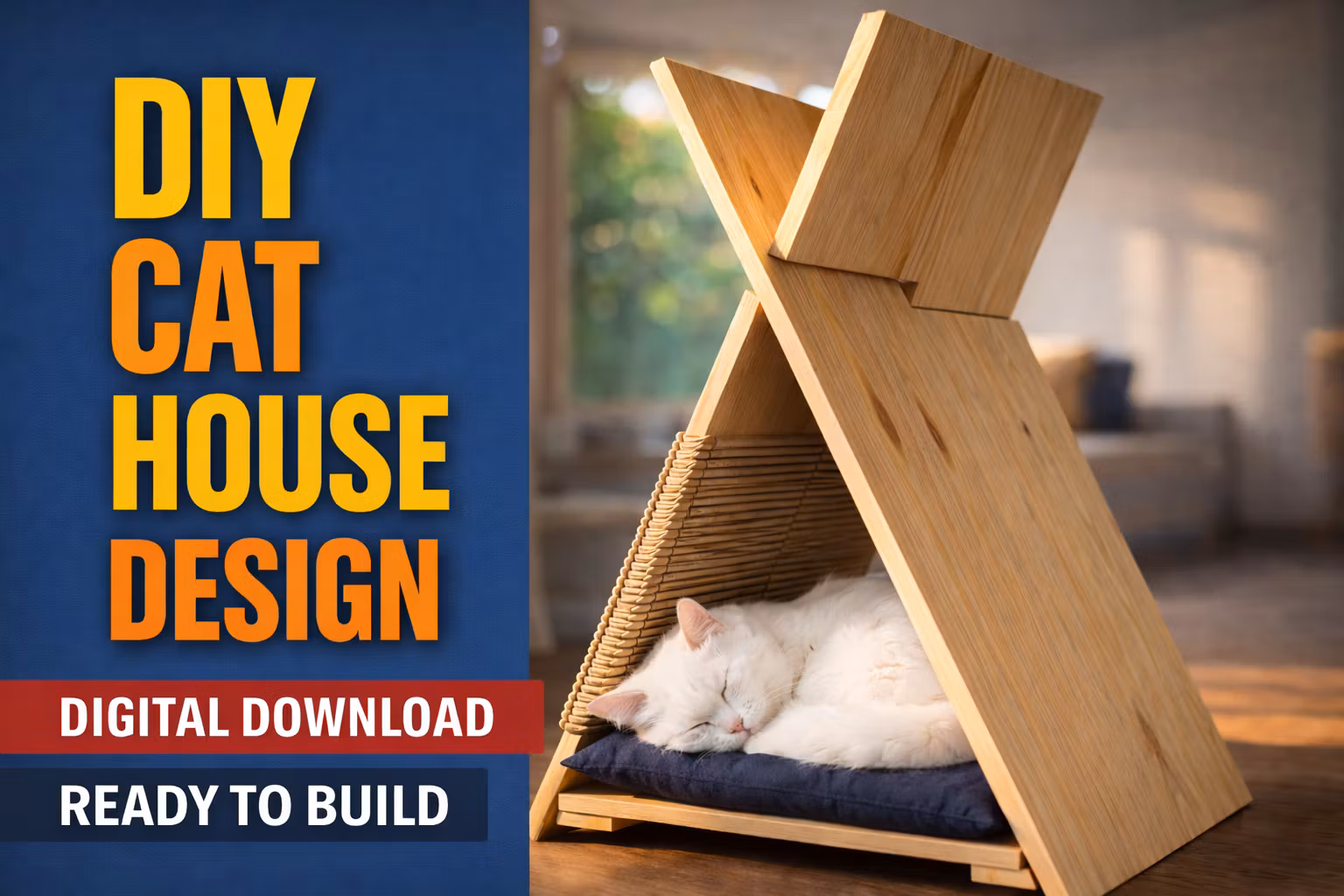 Modern Cat House - DIY Woodworking - Model CH01