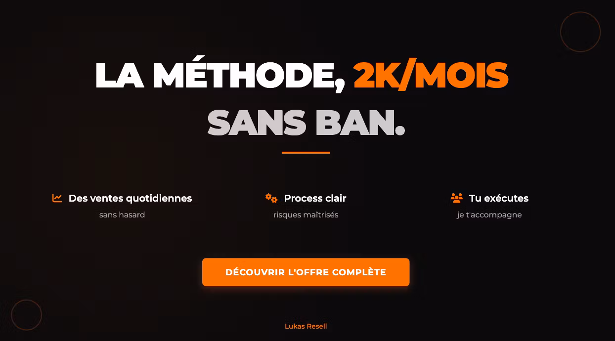 Accompagnement achat-revente : 2K/mois sans ban. 