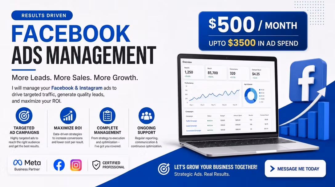 Facebook Ads Management $500