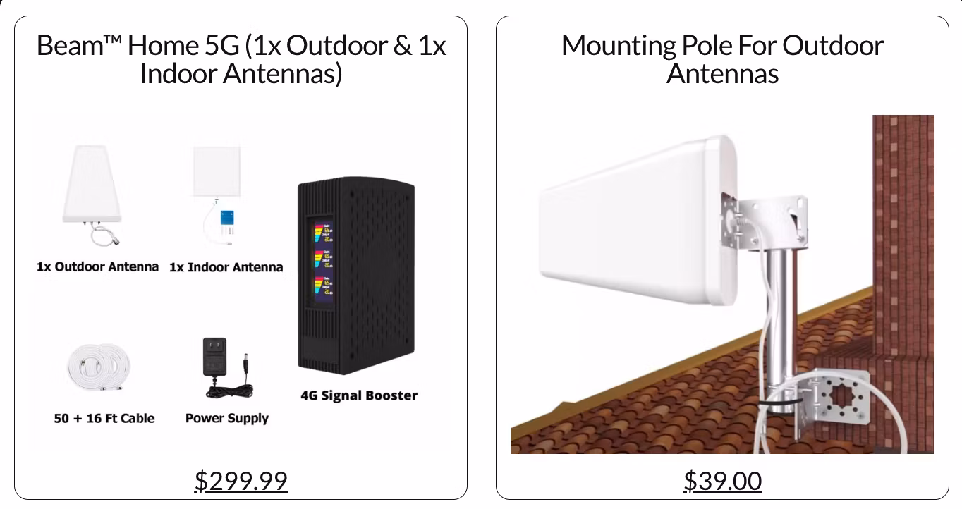 Beam Bundle-1 (1x Indoor & 1x Outdoor Antennas) + Outdoor Mounting Pole