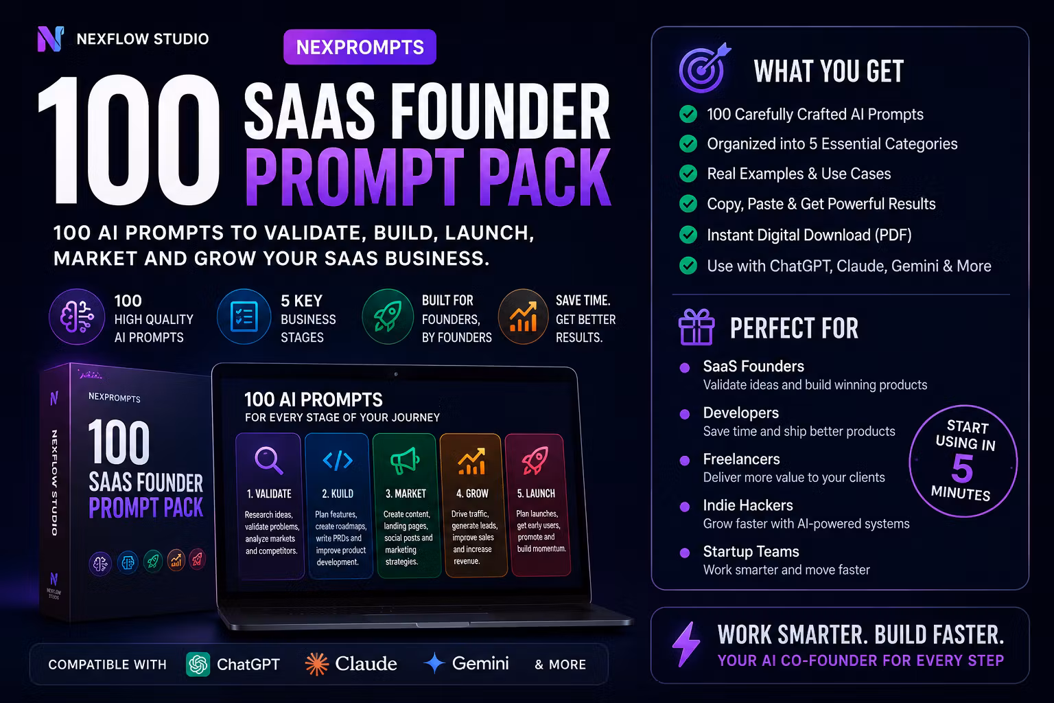NexPrompts — 100 AI Prompts for Developers & SaaS Founders
