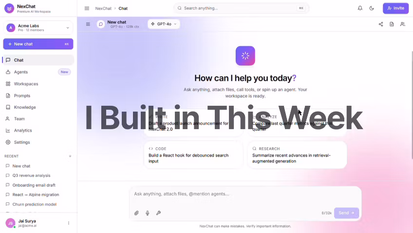NexChat — AI Workspace & Agent Platform