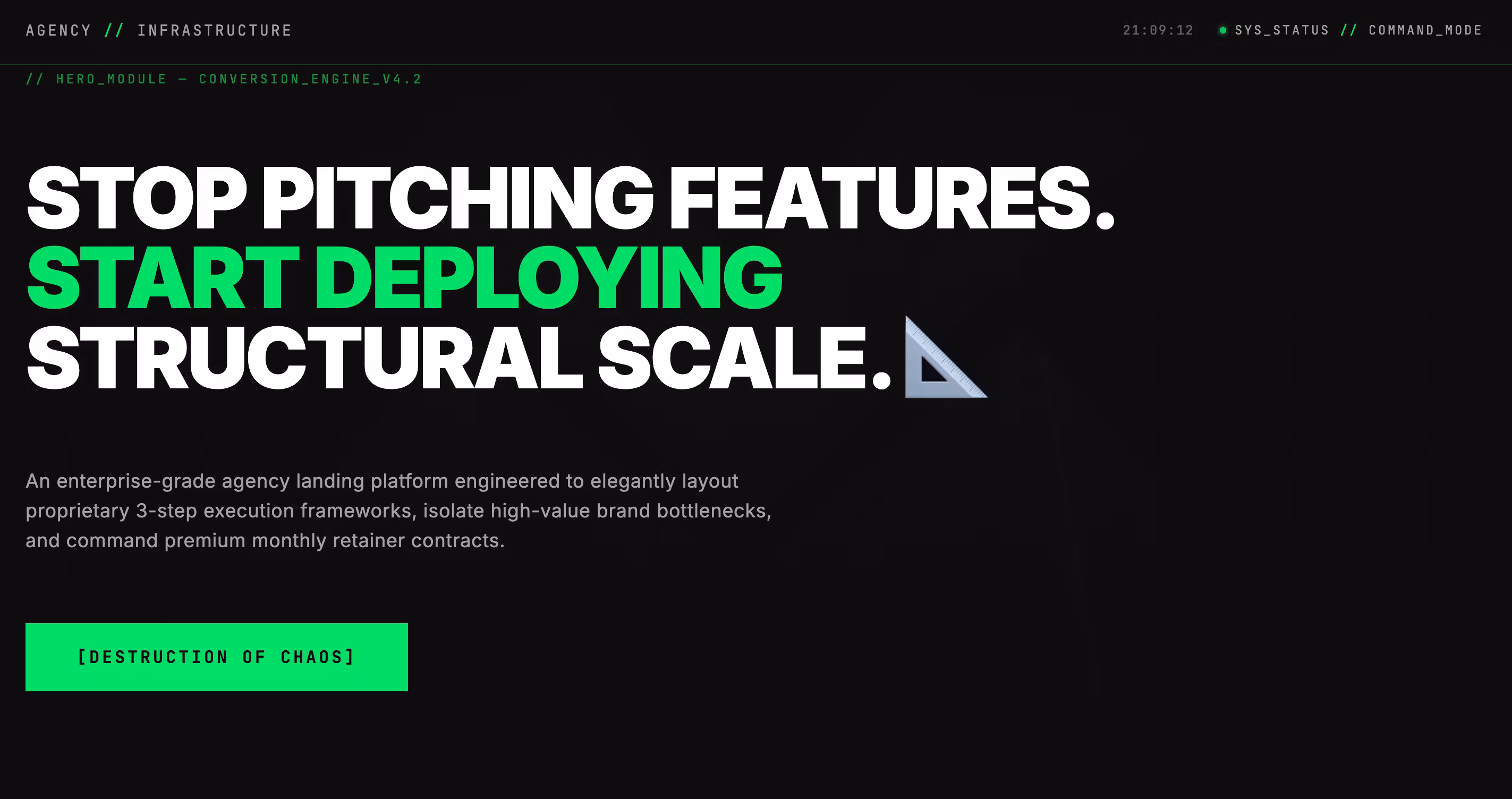 The Agency Scale Architecture Landing Page