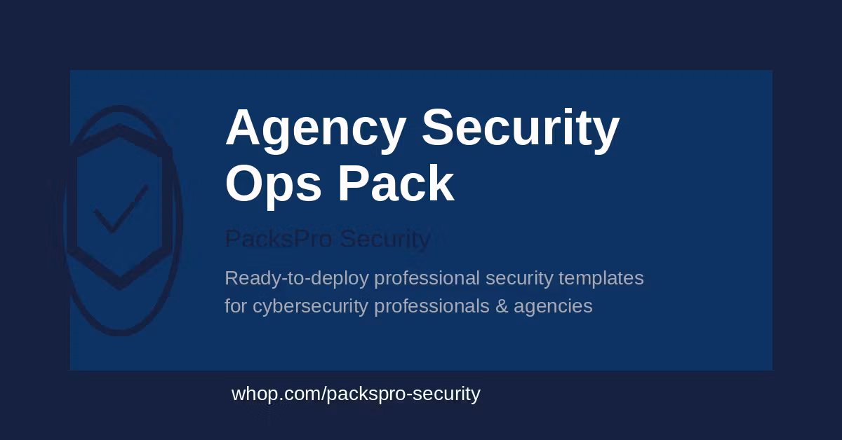 Agency Security Ops Pack