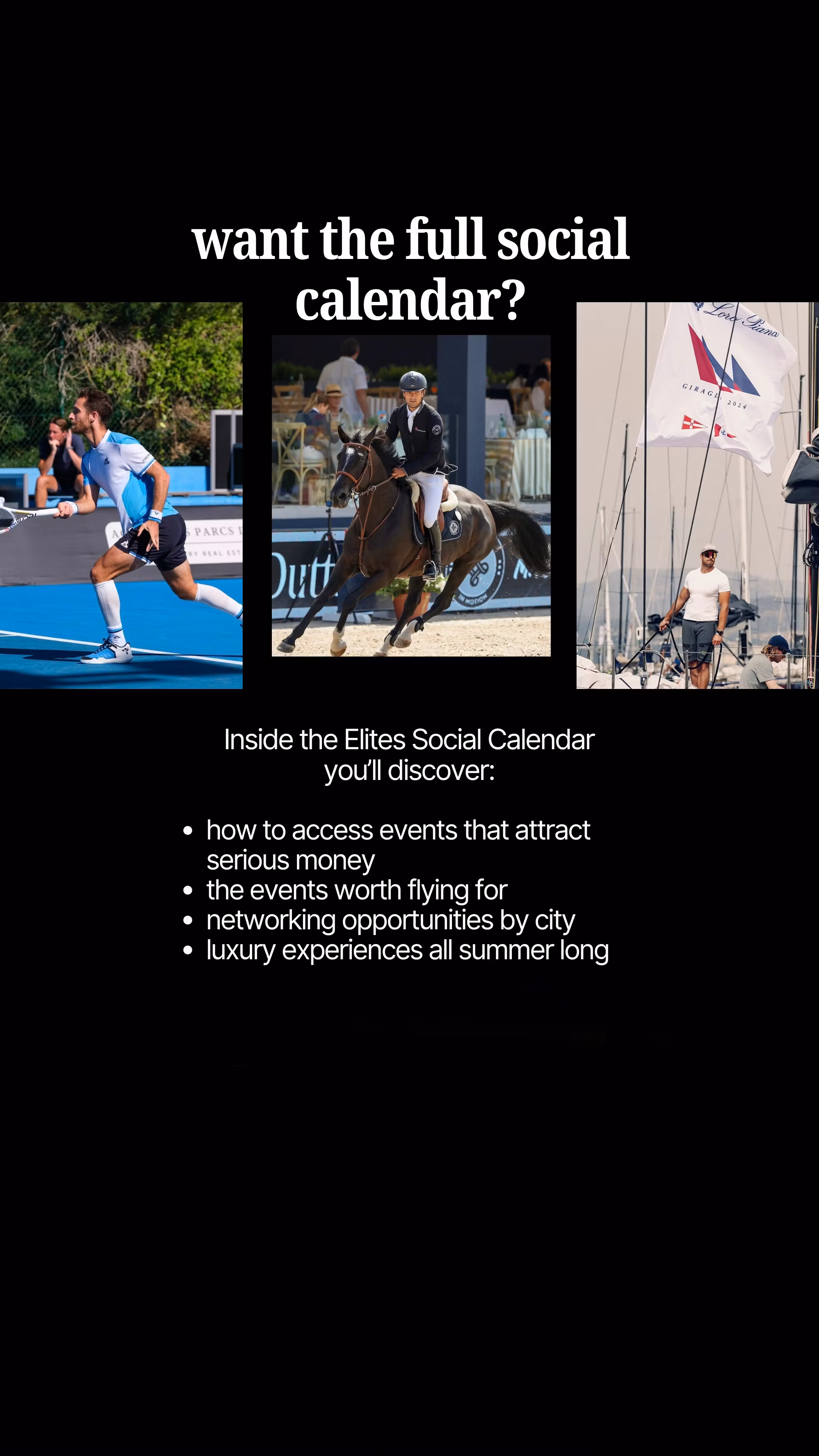 Elites Social Calendar 