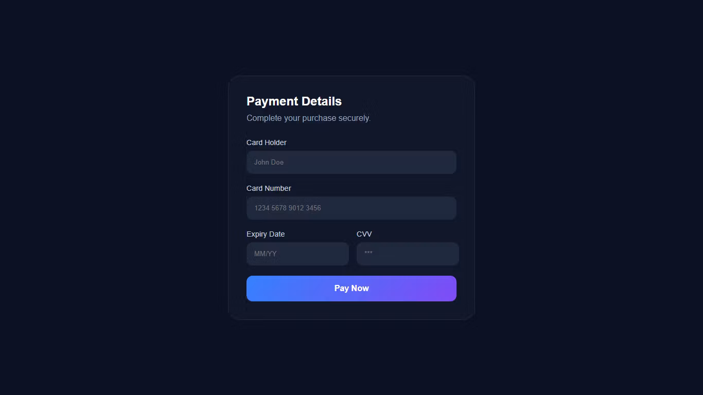 10 Premium HTML & CSS Payment Forms