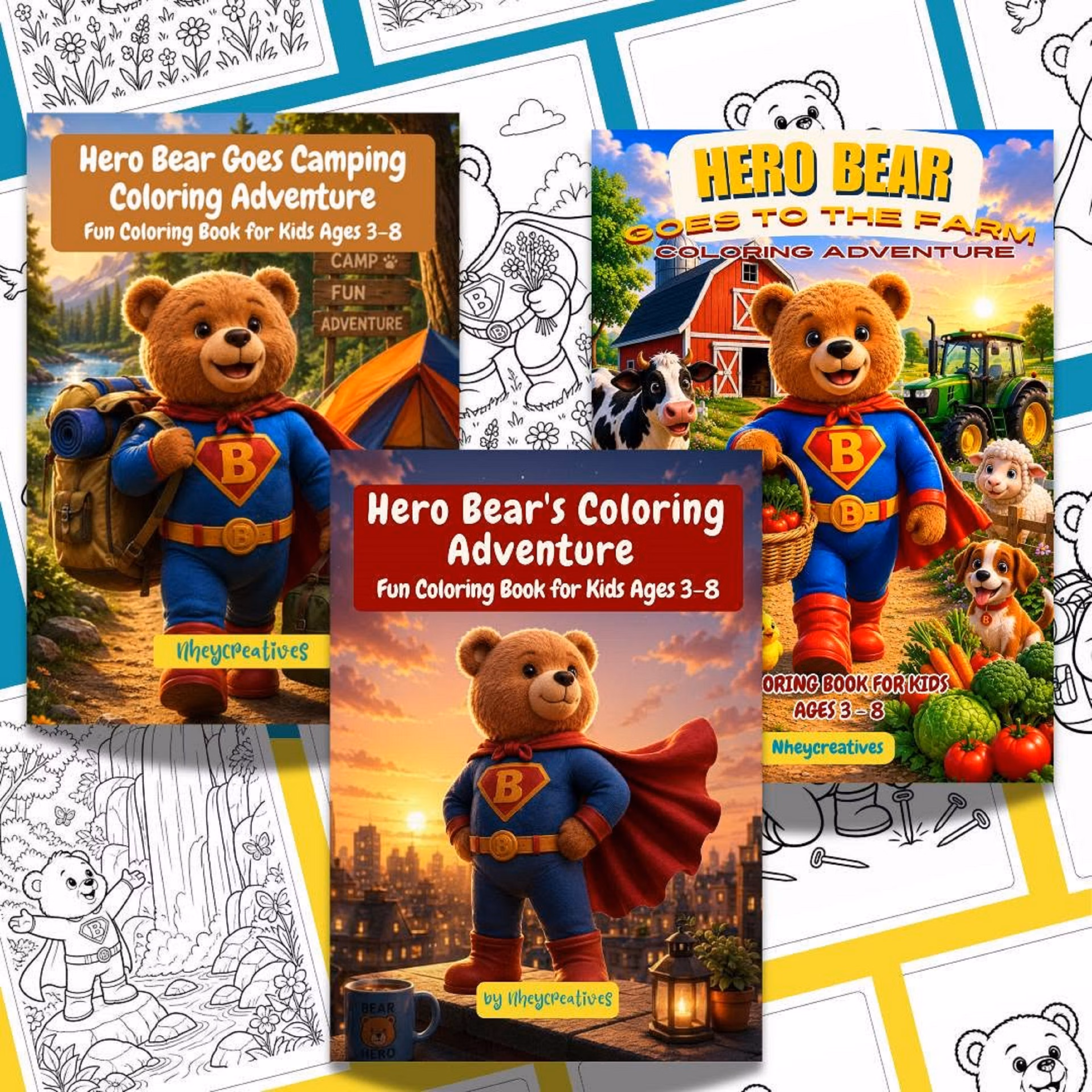 Hero Bear Coloring Adventure Book For Creative Kids Fun 🐻🎨📚