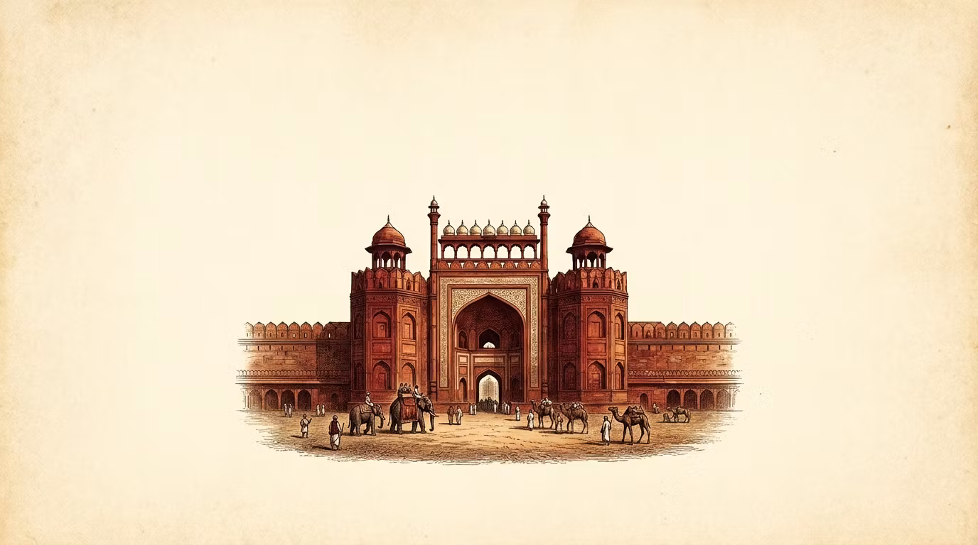Red Fort — Vintage Wall Art Print
