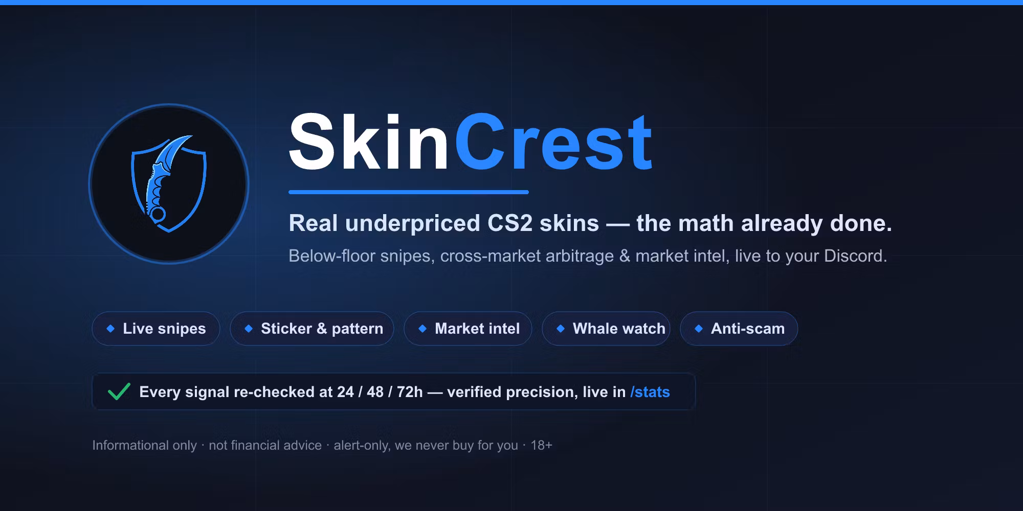 SkinCrest — CS2 Skin Deal Signals