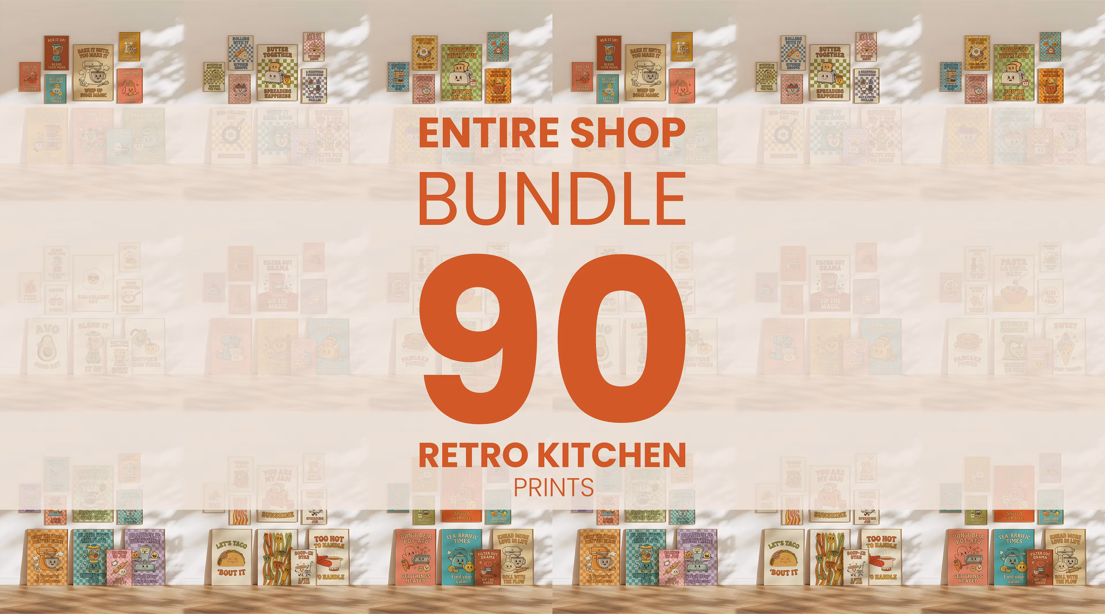 retroBase: Entire Shop Bundle (90 Retro Kitchen Prints)