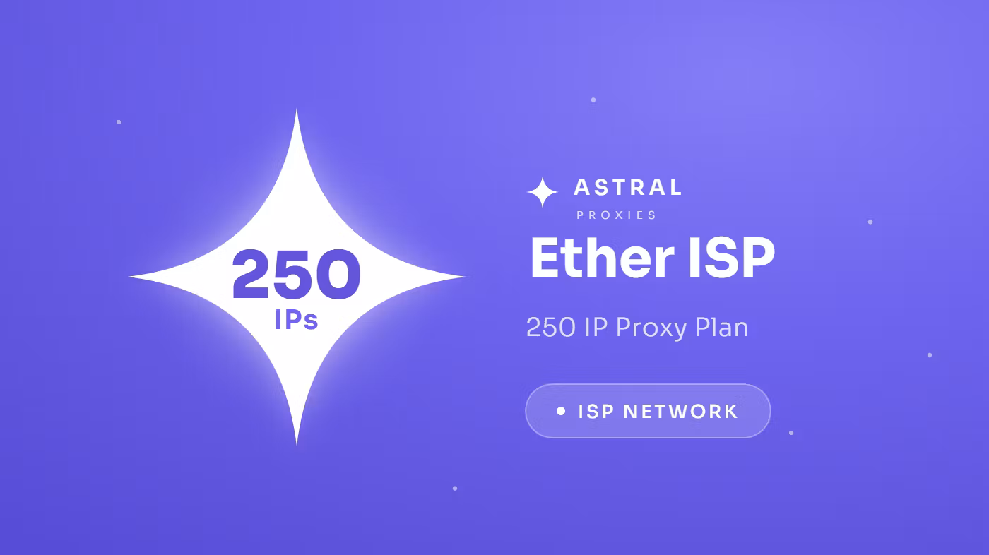 Ether ISP - 250 Proxies
