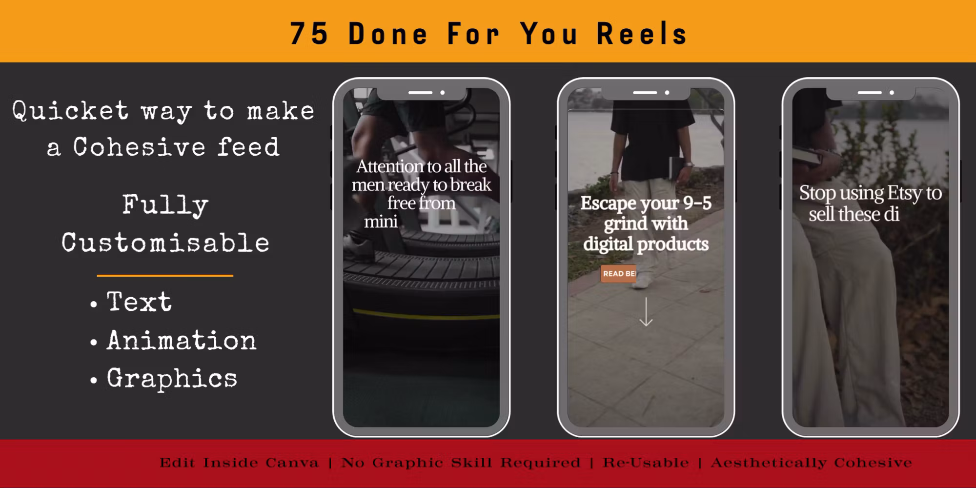 75 Masculine Canva Reel Templates