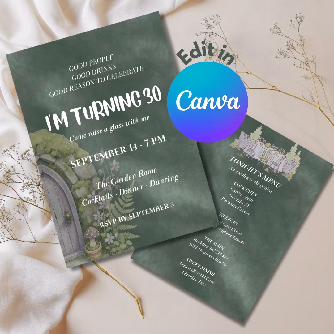 The Garden Party Edit — 30th Birthday Invitation Bundle