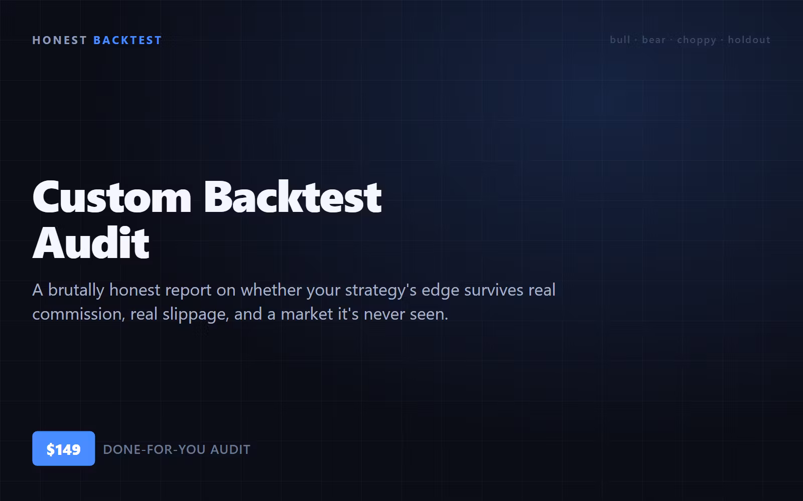 Custom Backtest Audit