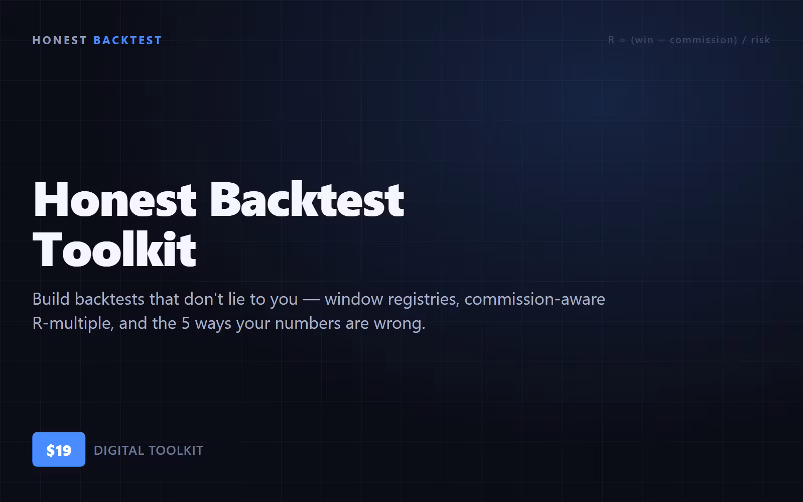 Honest Backtest Toolkit