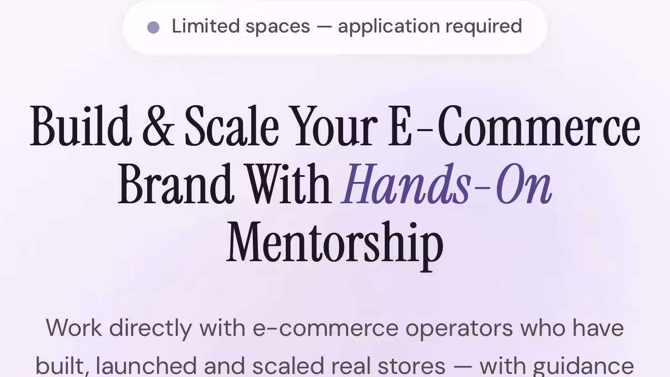 E-commerce Mentoring