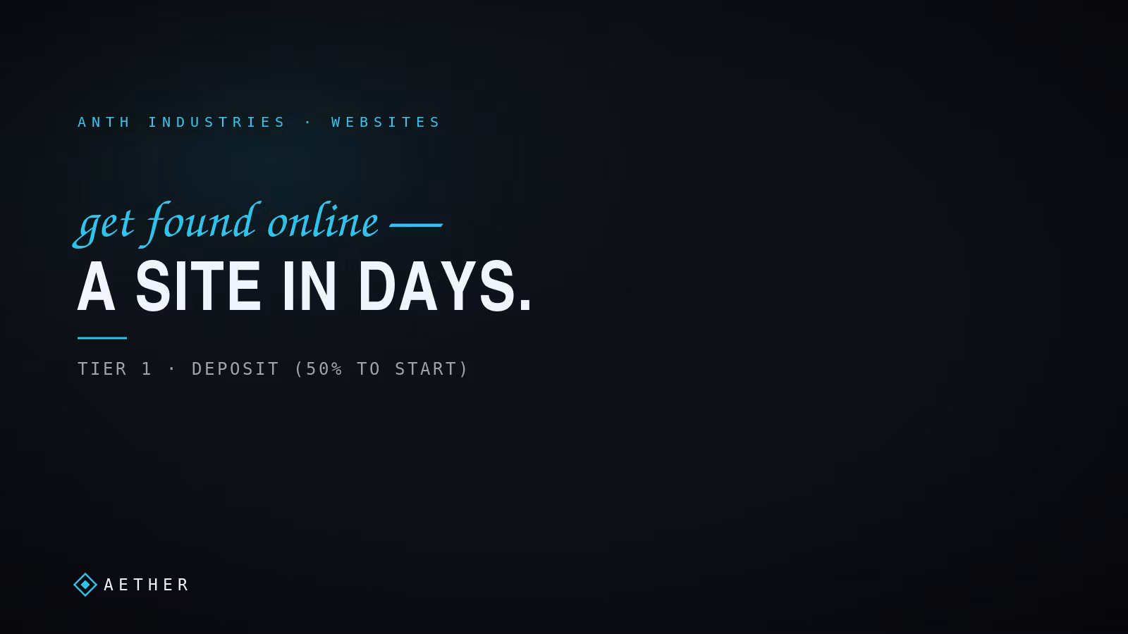 AETHER Website Tier 1 - Deposit