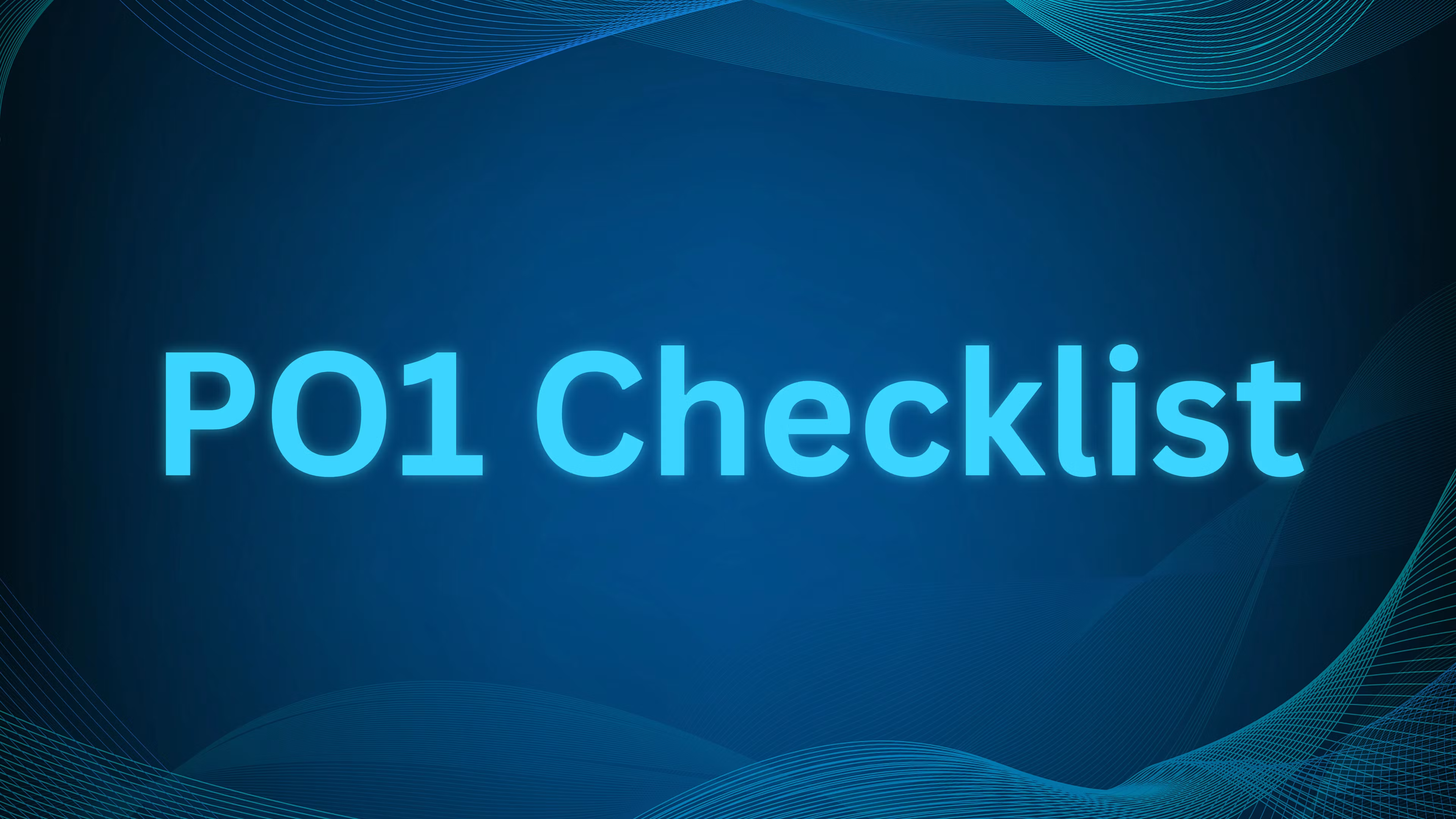 PO1 Strategy Checklist