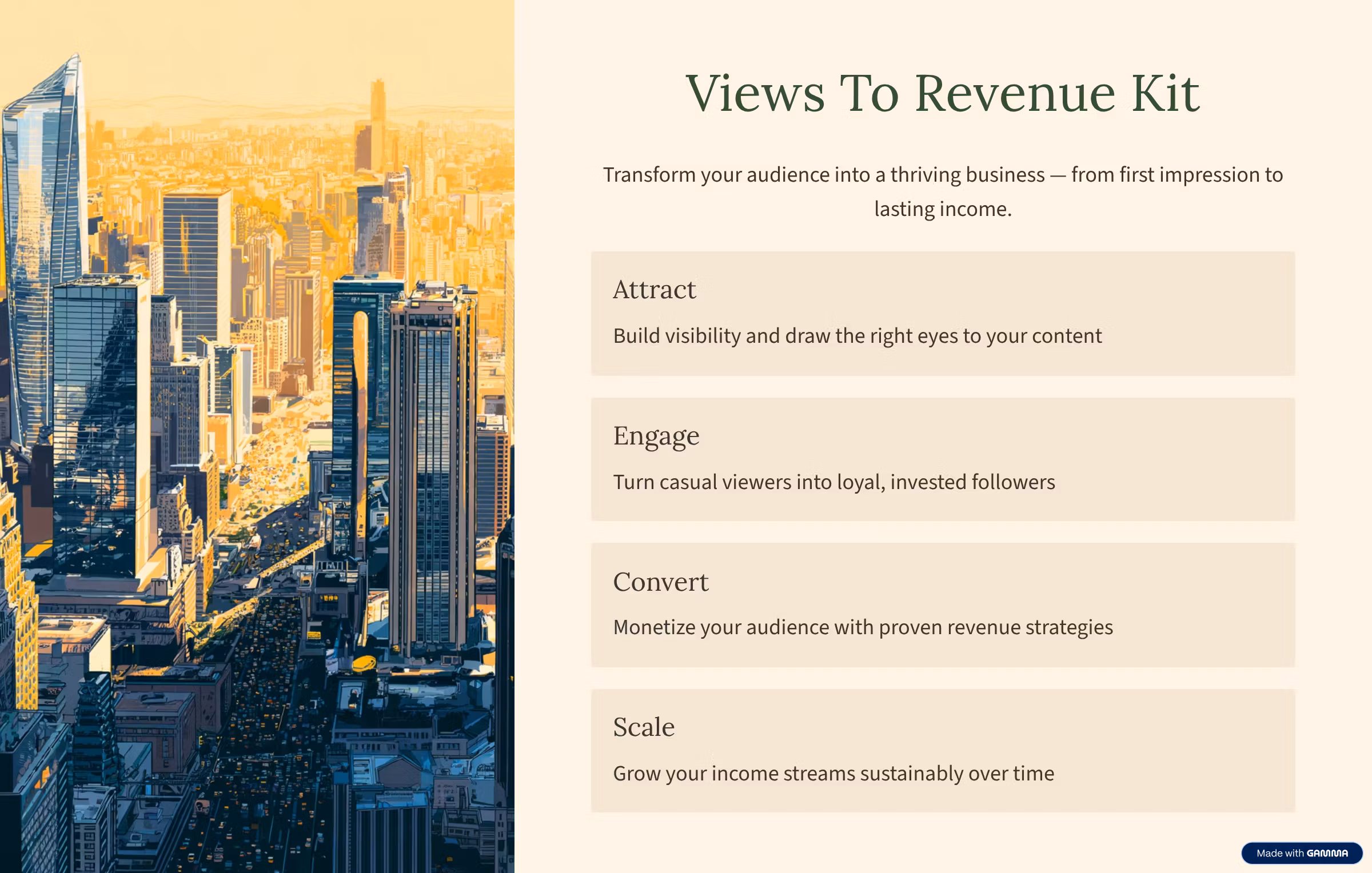 Views To Revenue Kit