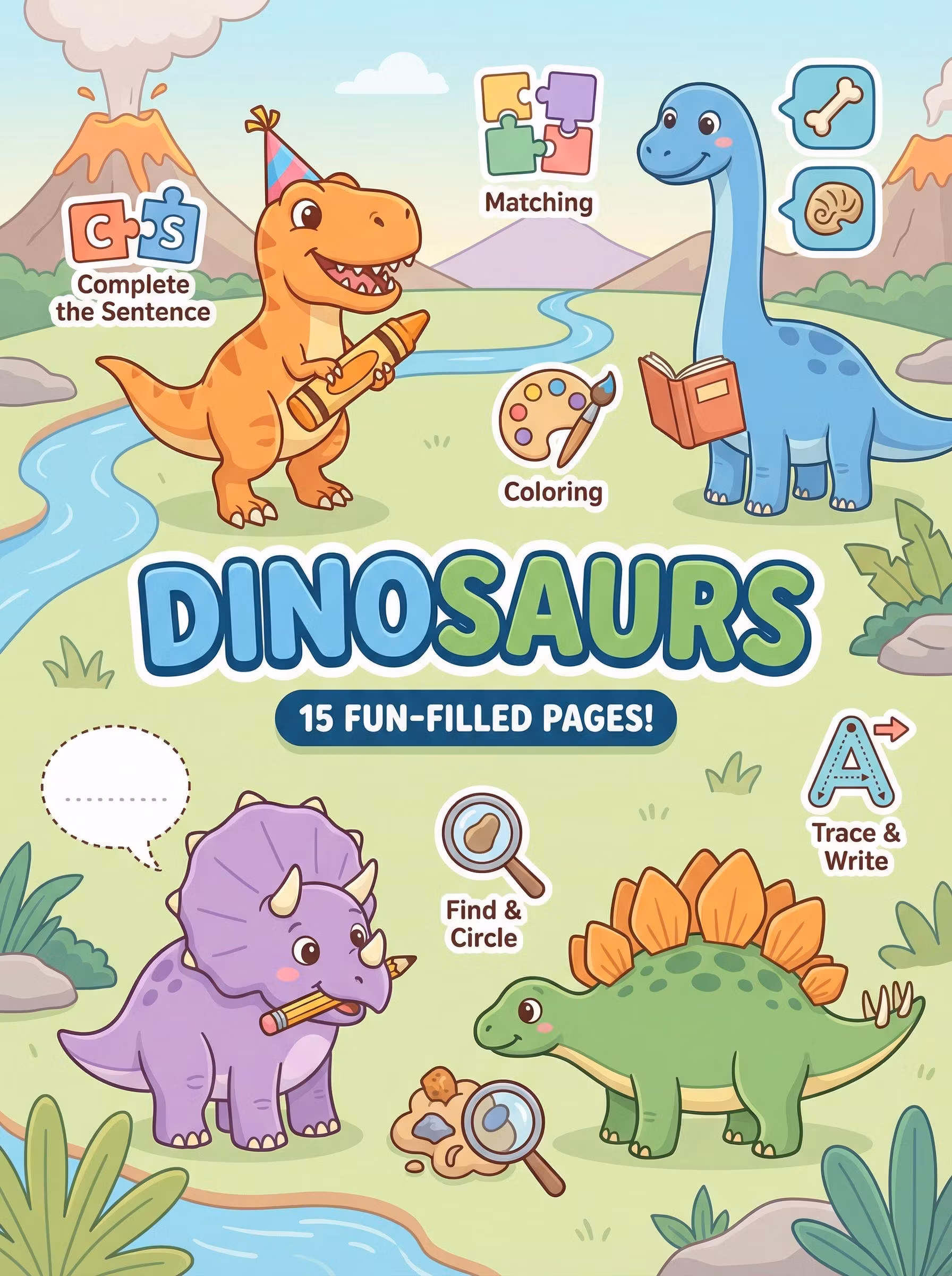 Dinosaurs Activity Book for Kids