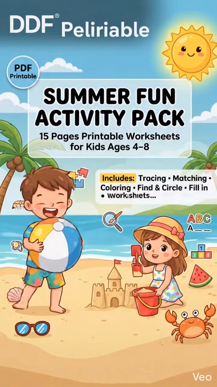 Summer Fun Activity Pack for Kids (Ages 4–8)