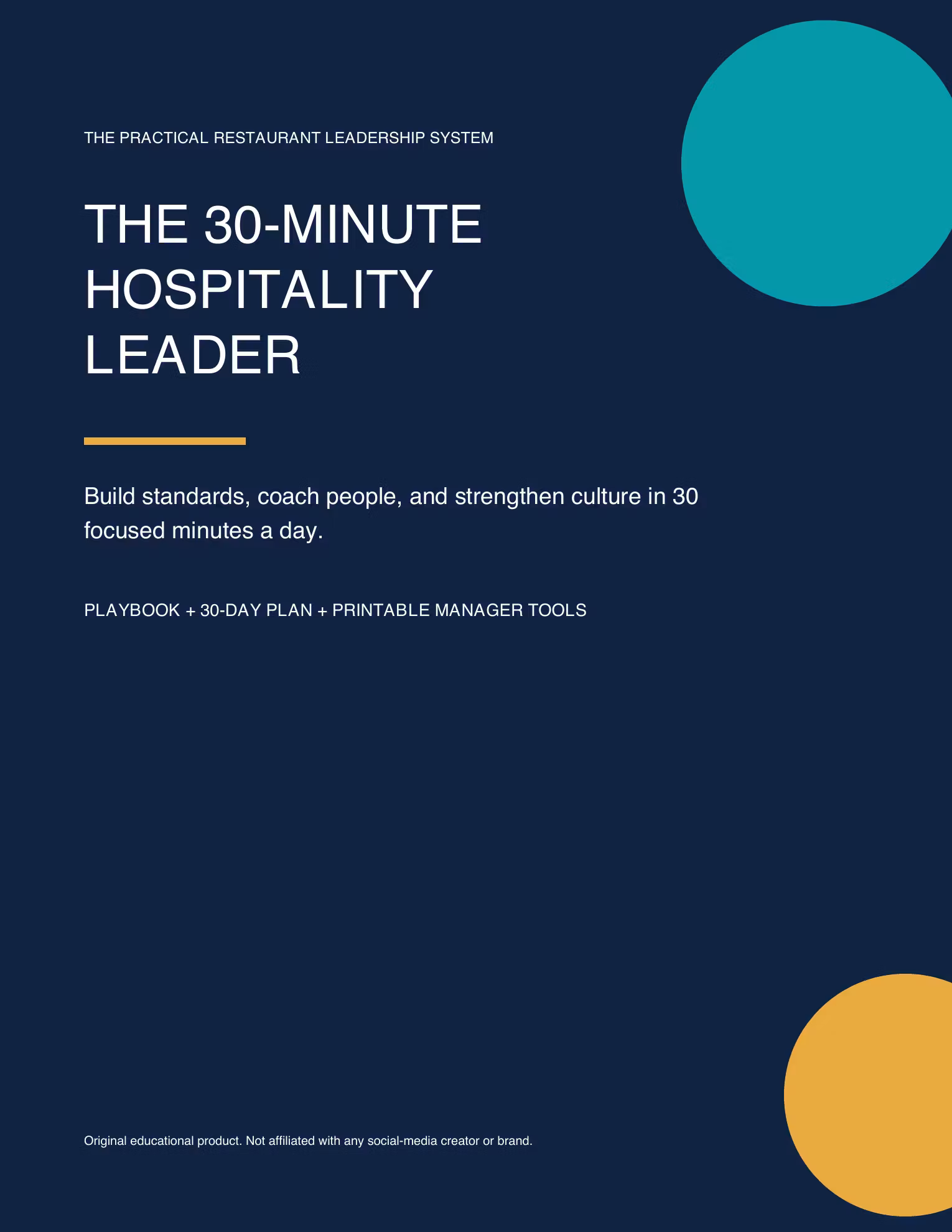 The 30-Minute Hospitality Leader