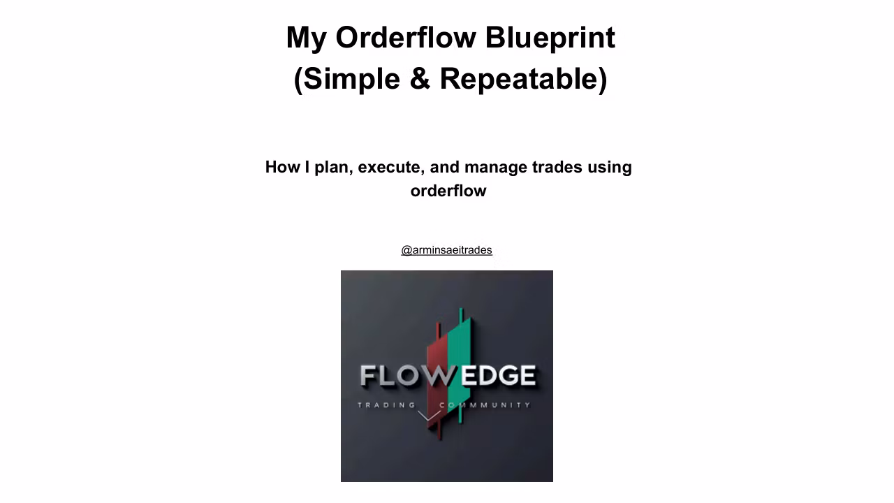 The Order Flow Blueprint