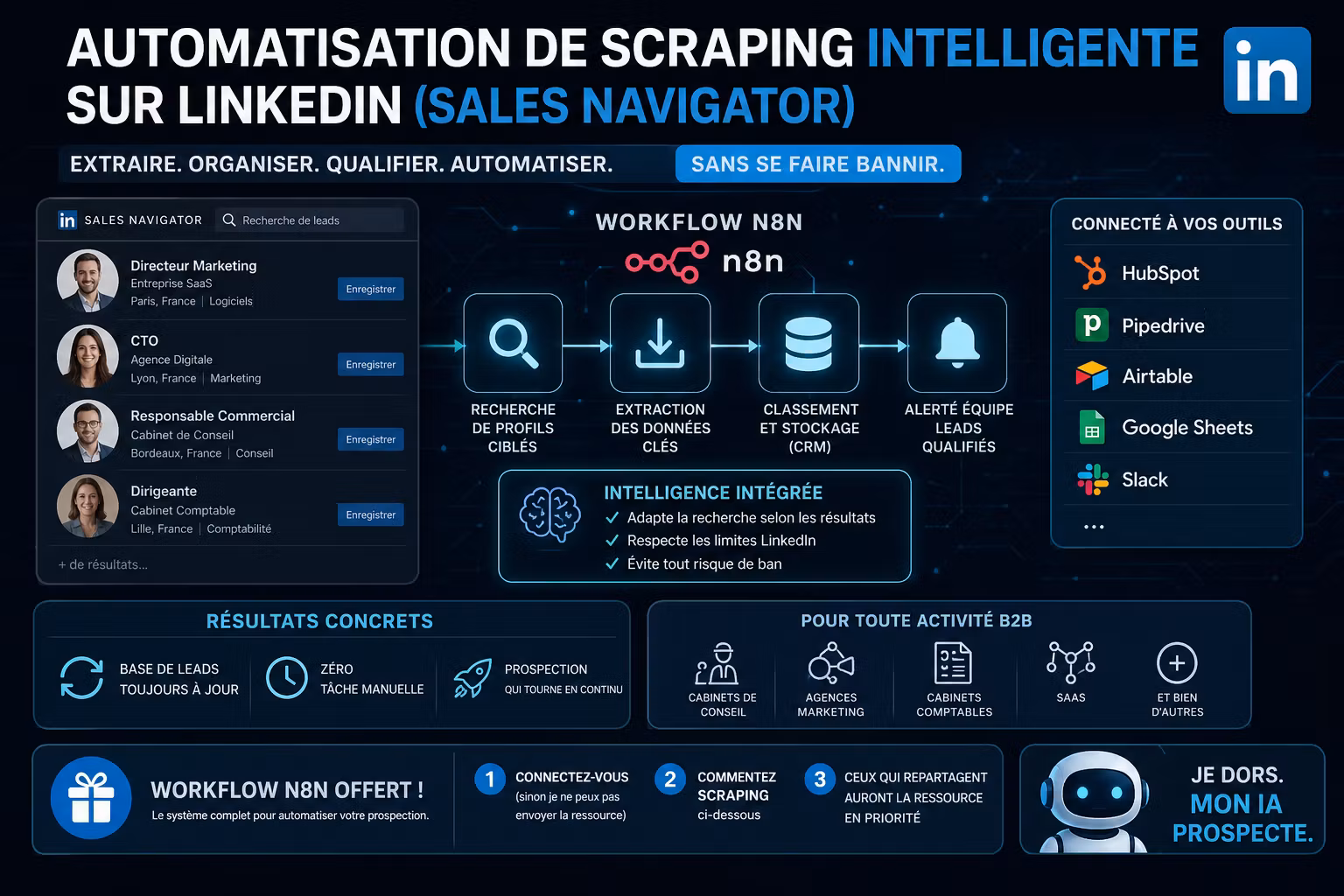 AUTOMATISATION DE SCRAPING INTELLIGENTE sur LinkedIn