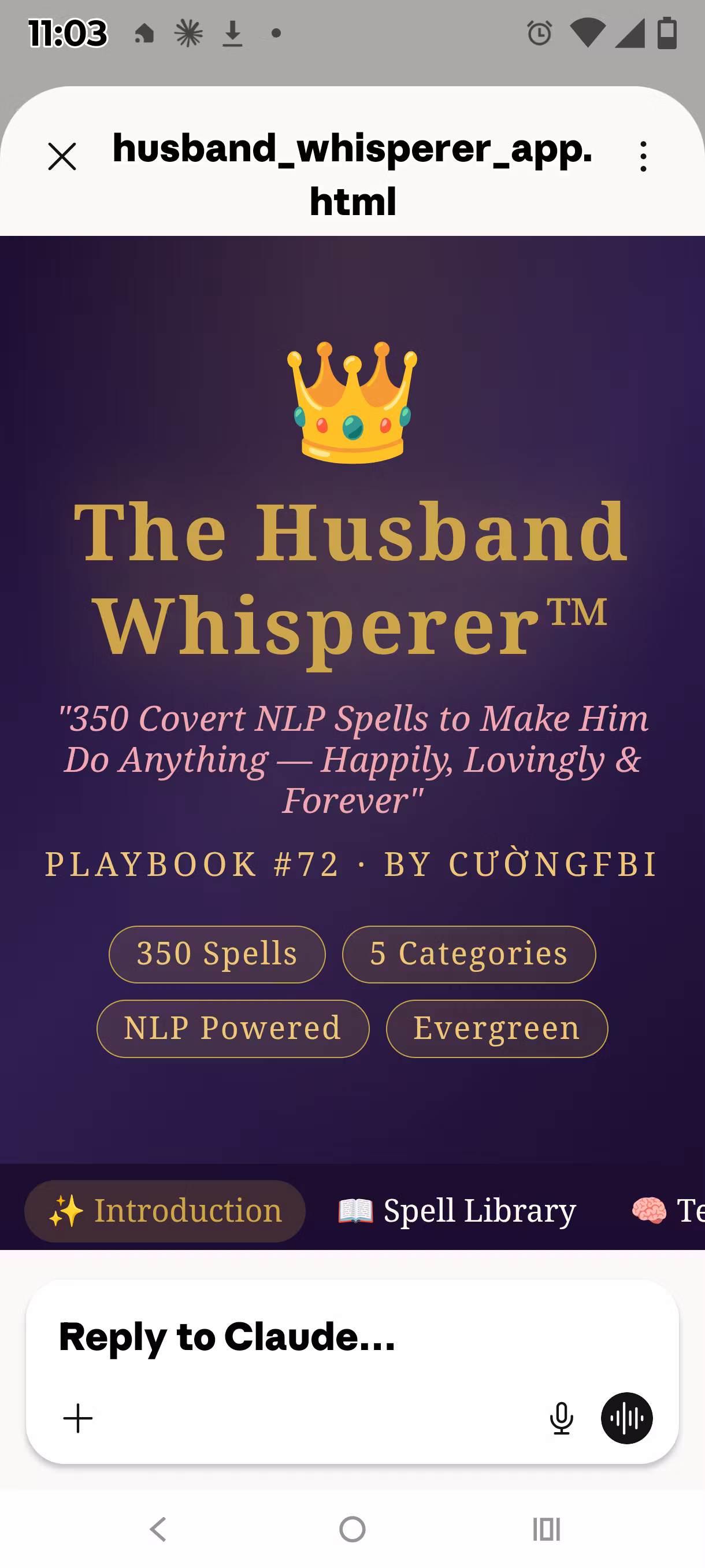 The Husband Whisperer™ — Playbook #72