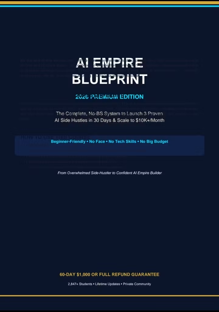 AI Empire Blueprint 2026: 3 Side Hustles to $10K/mo in 30 Days
