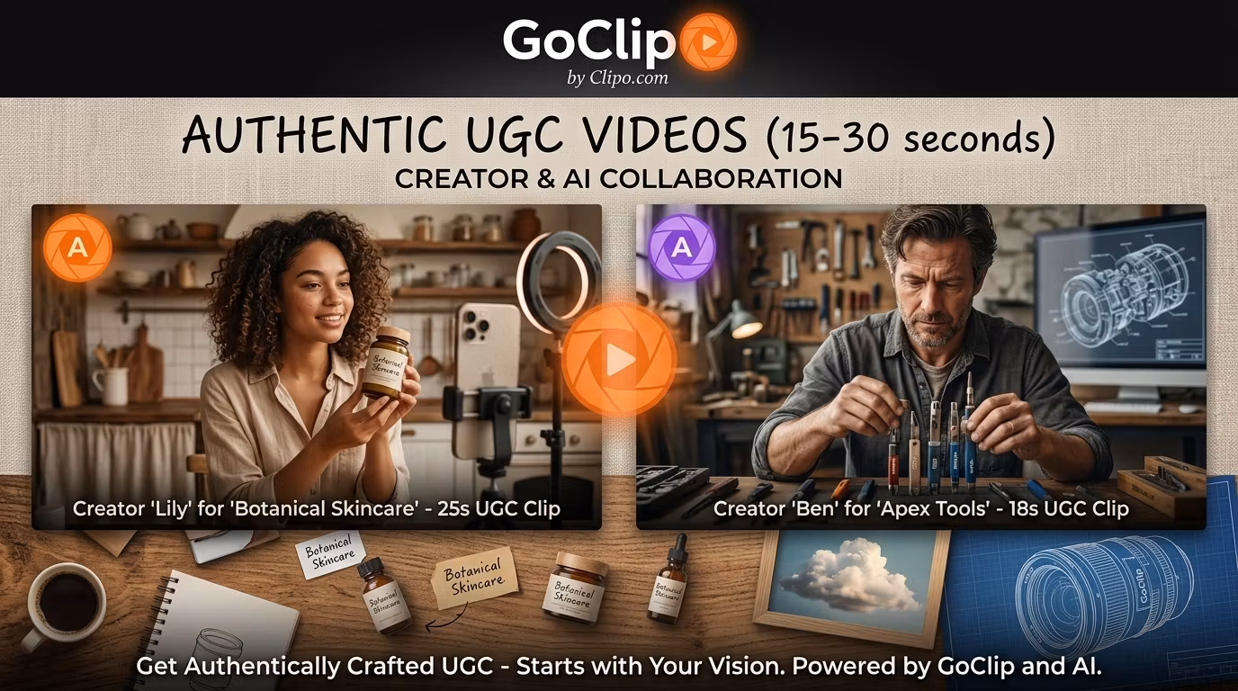 2 UGC videos (15–30 seconds)
