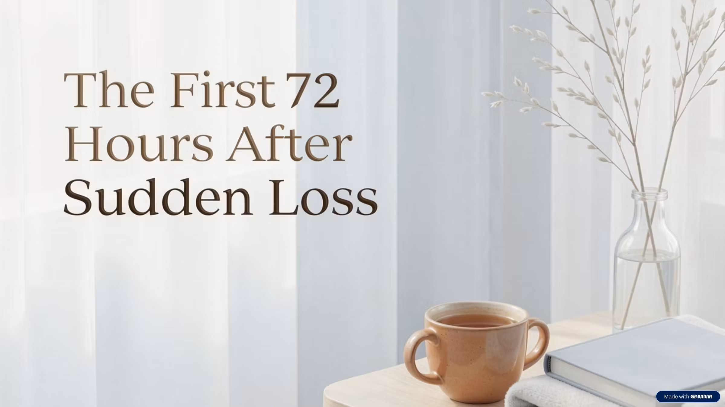 The First 72 Hours After Sudden Loss