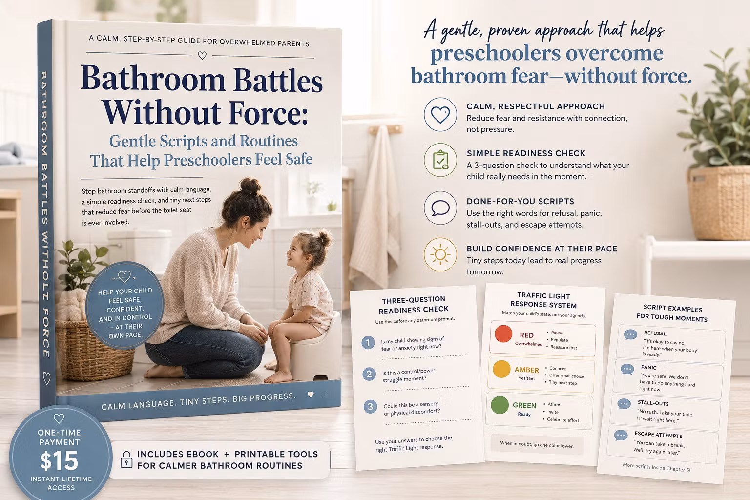 Parents Helping Preschoolers Use The Toilet Without Force