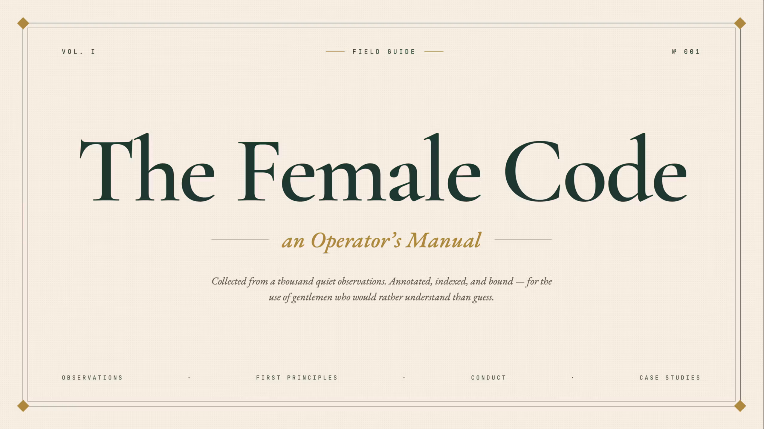 The Female Code: Operator's Manual 