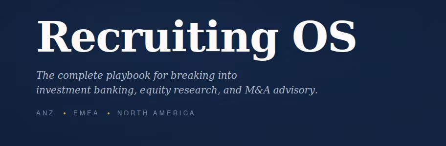 The Finance Recruiting OS