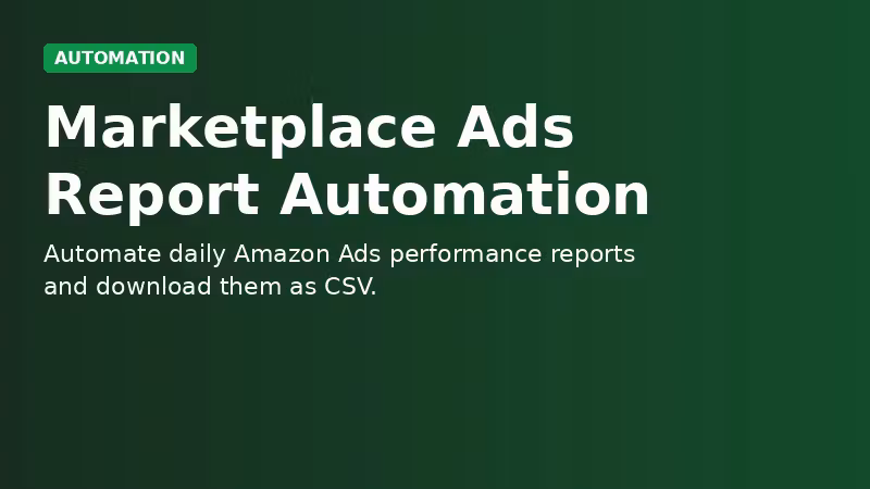 Marketplace Ads Report Automation Tool