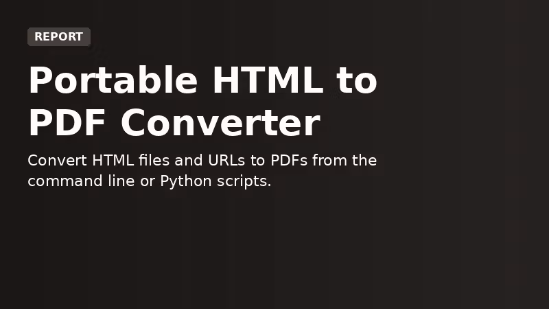 Portable HTML to PDF Converter