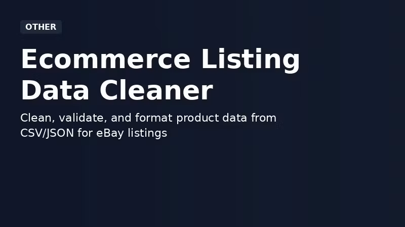 Ecommerce Listing Data Cleaner