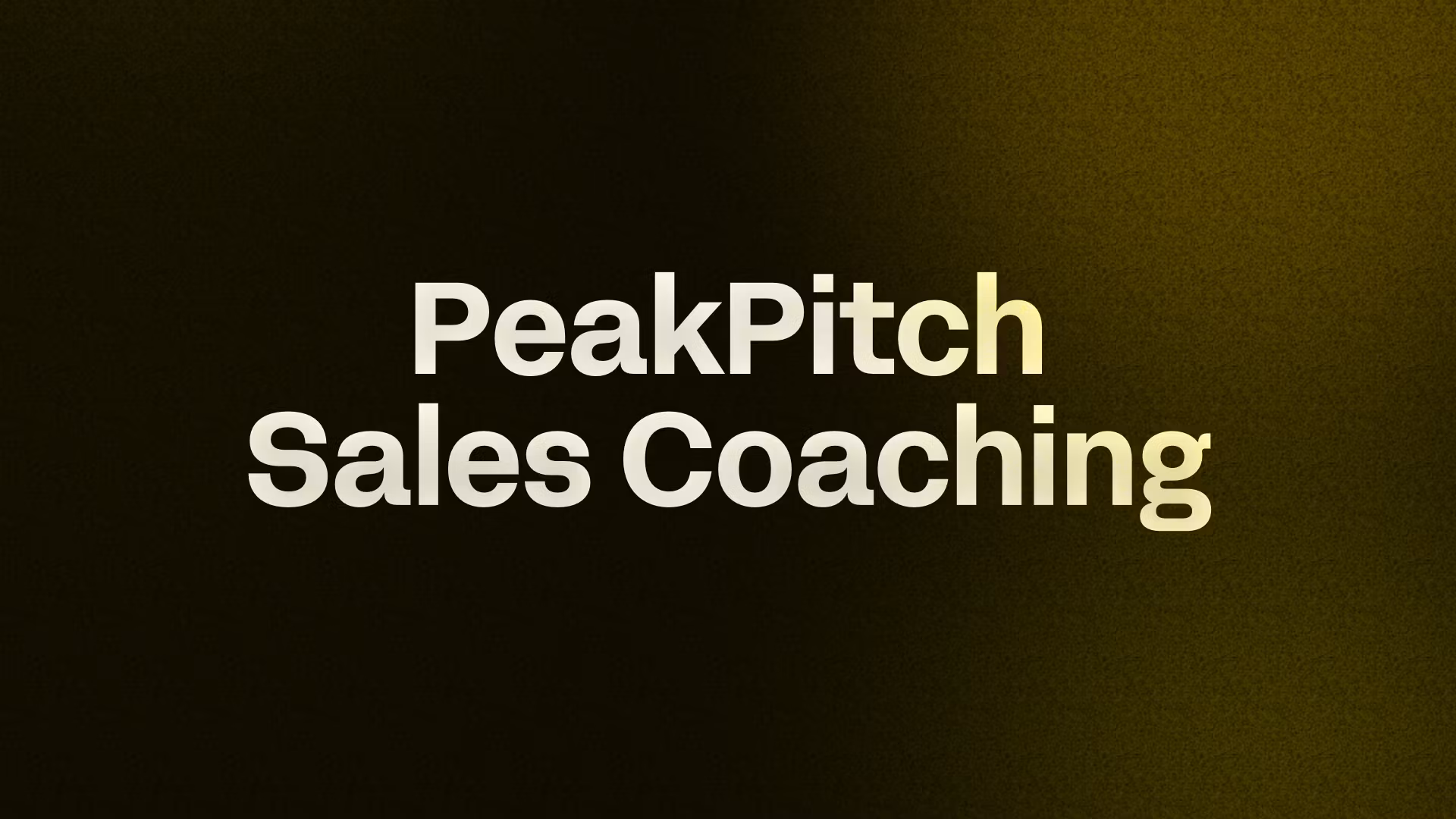 PeakPitch Sales Coaching