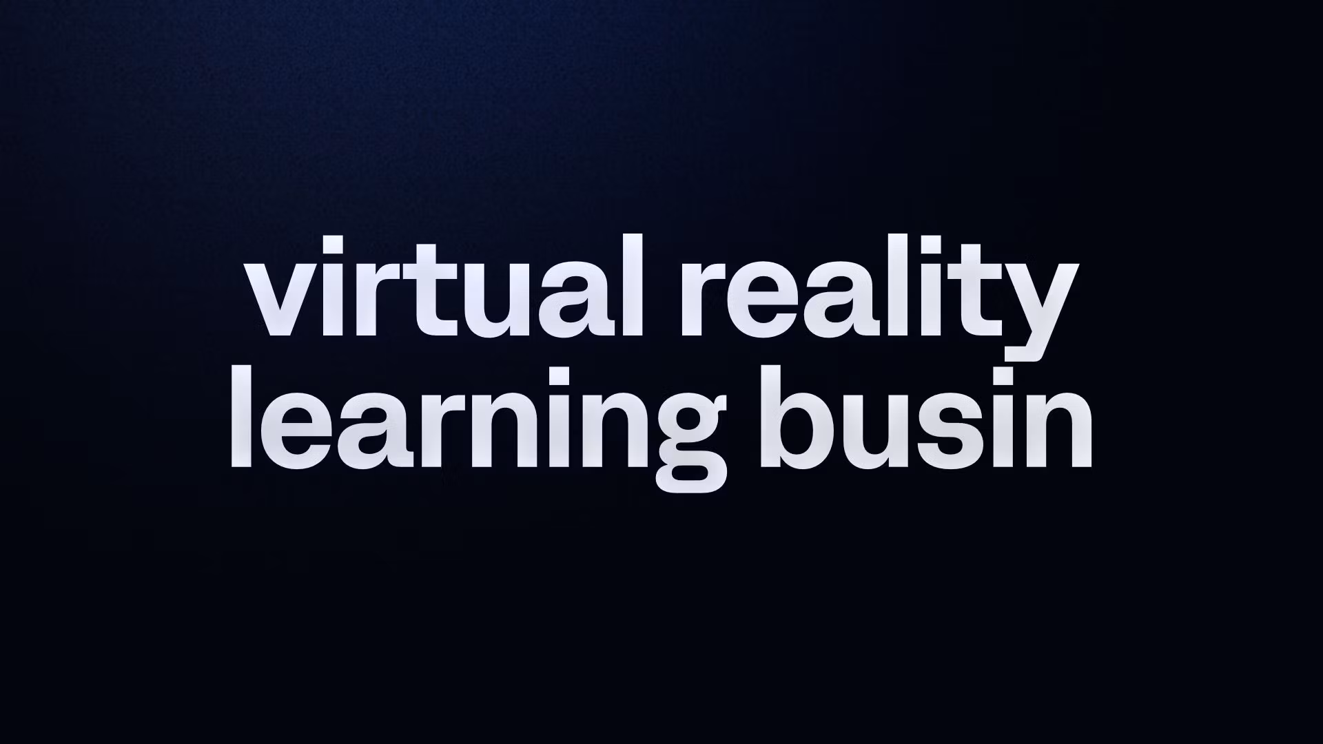 virtual reality learning busin