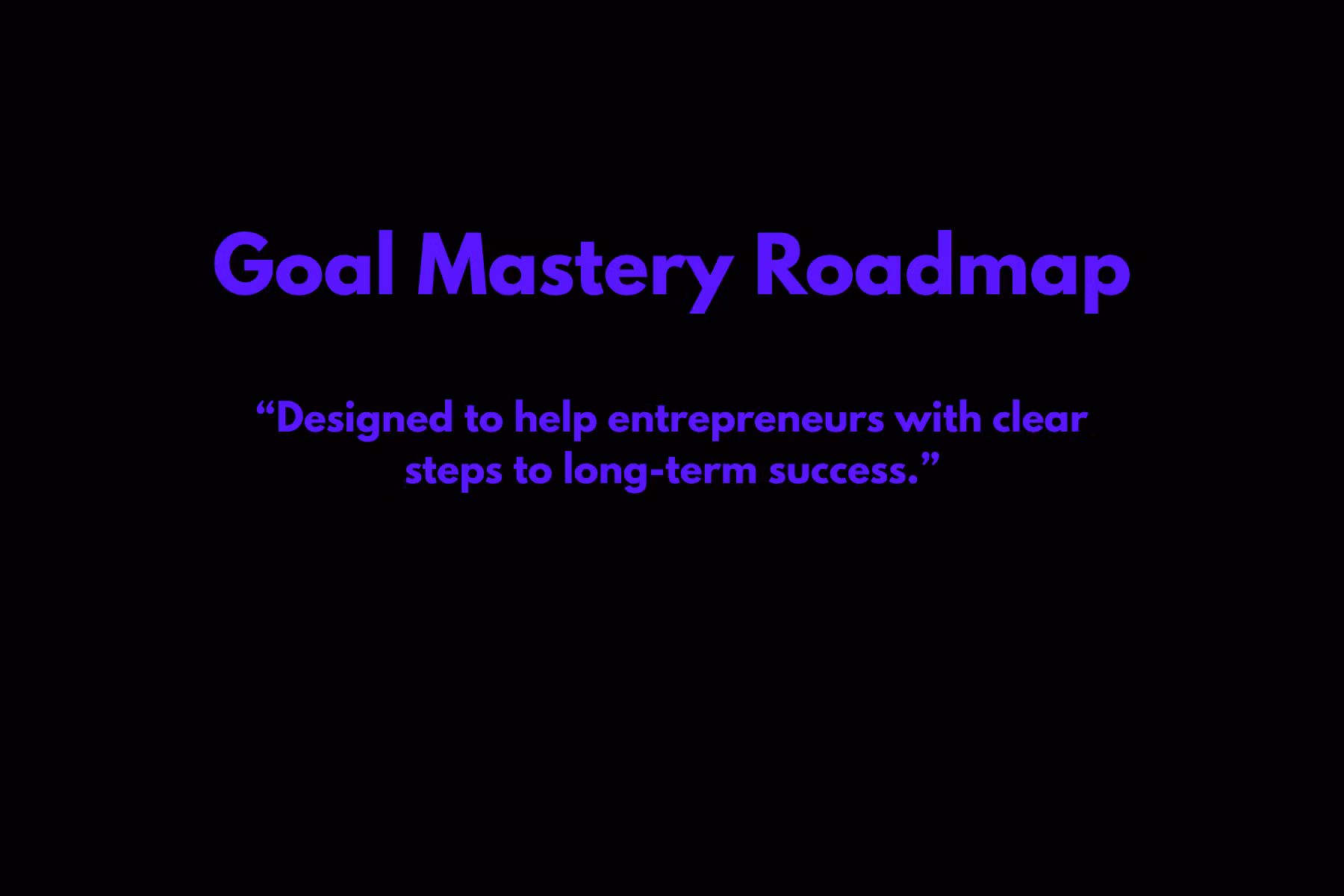 Goal Mastery Roadmap