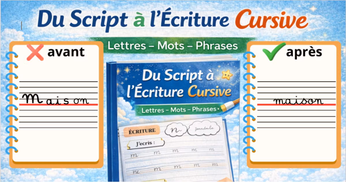 Cahier d’écriture cursive