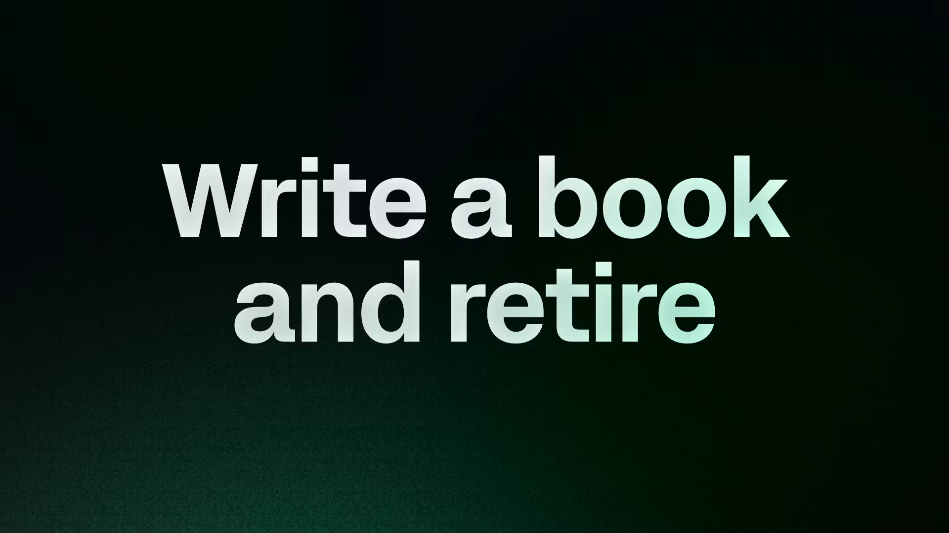 How to write a book and retire