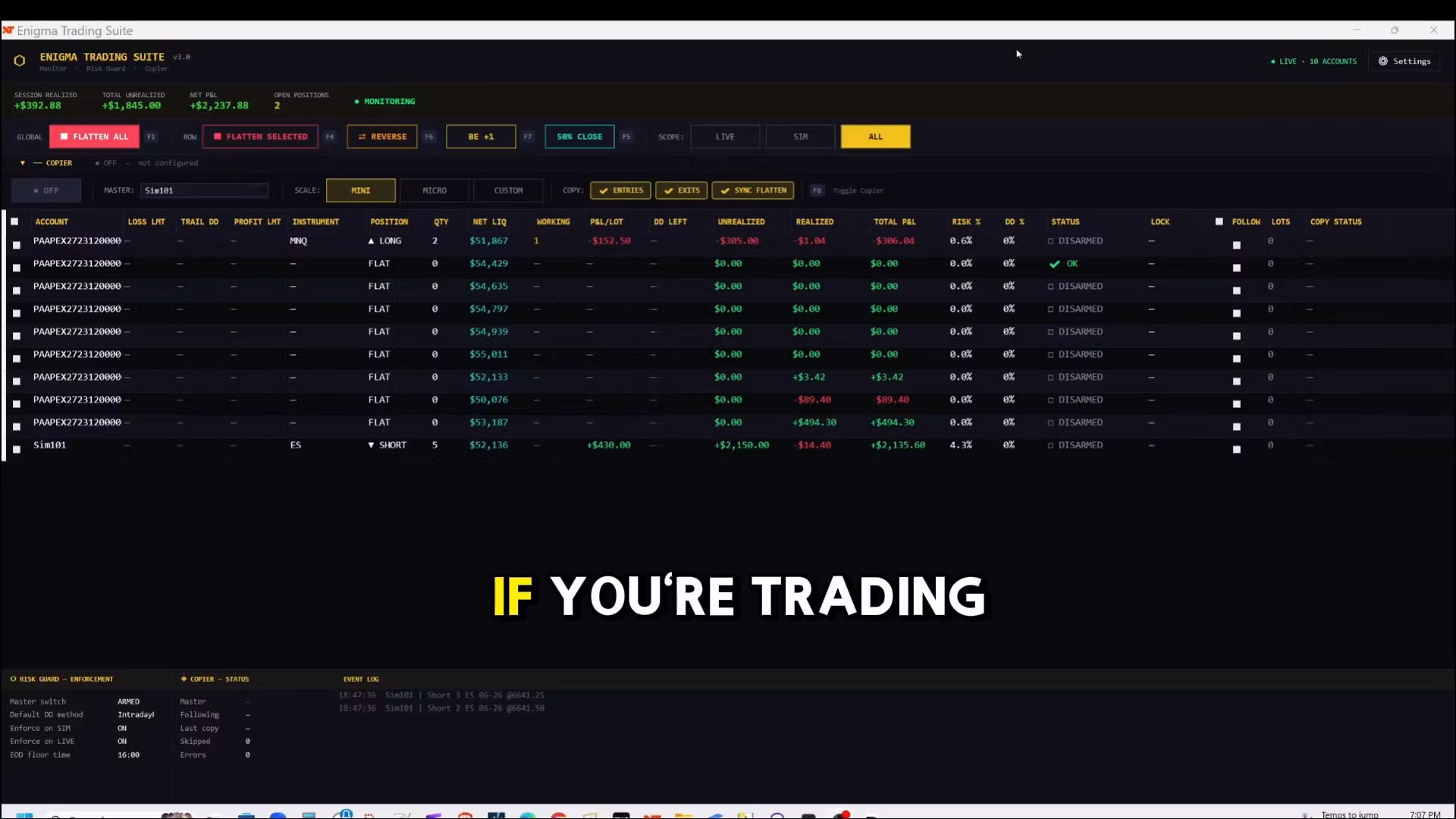 NinjaTrader 8 addon. Monitor, Risk Guard, Trade Copier & Tilt Lockout.