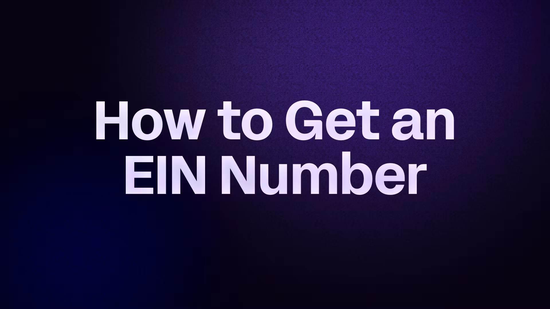 How to Get an EIN Number 