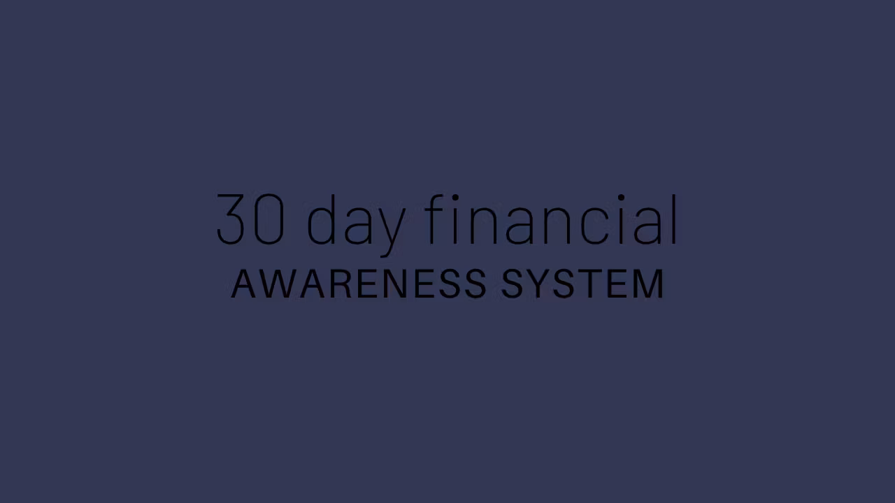 30 Day Financial Reset