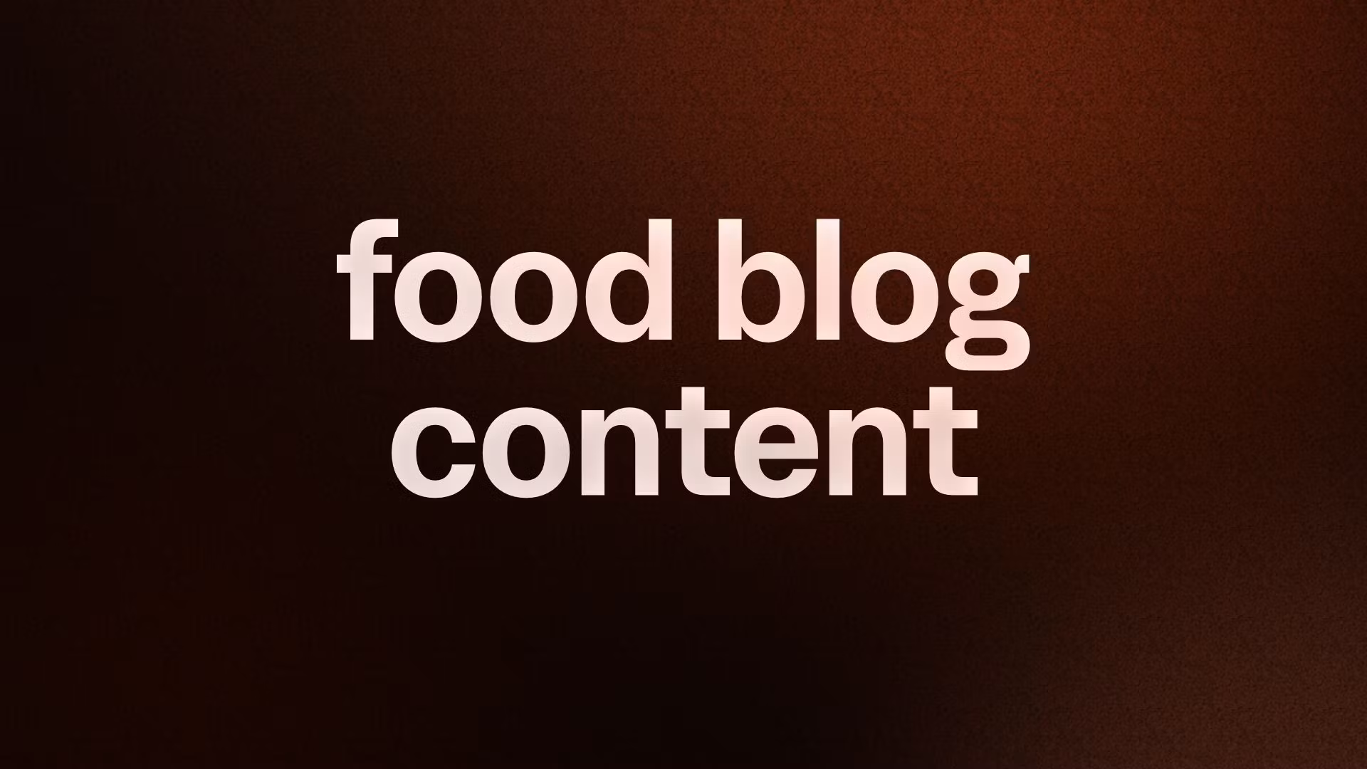 food blog content