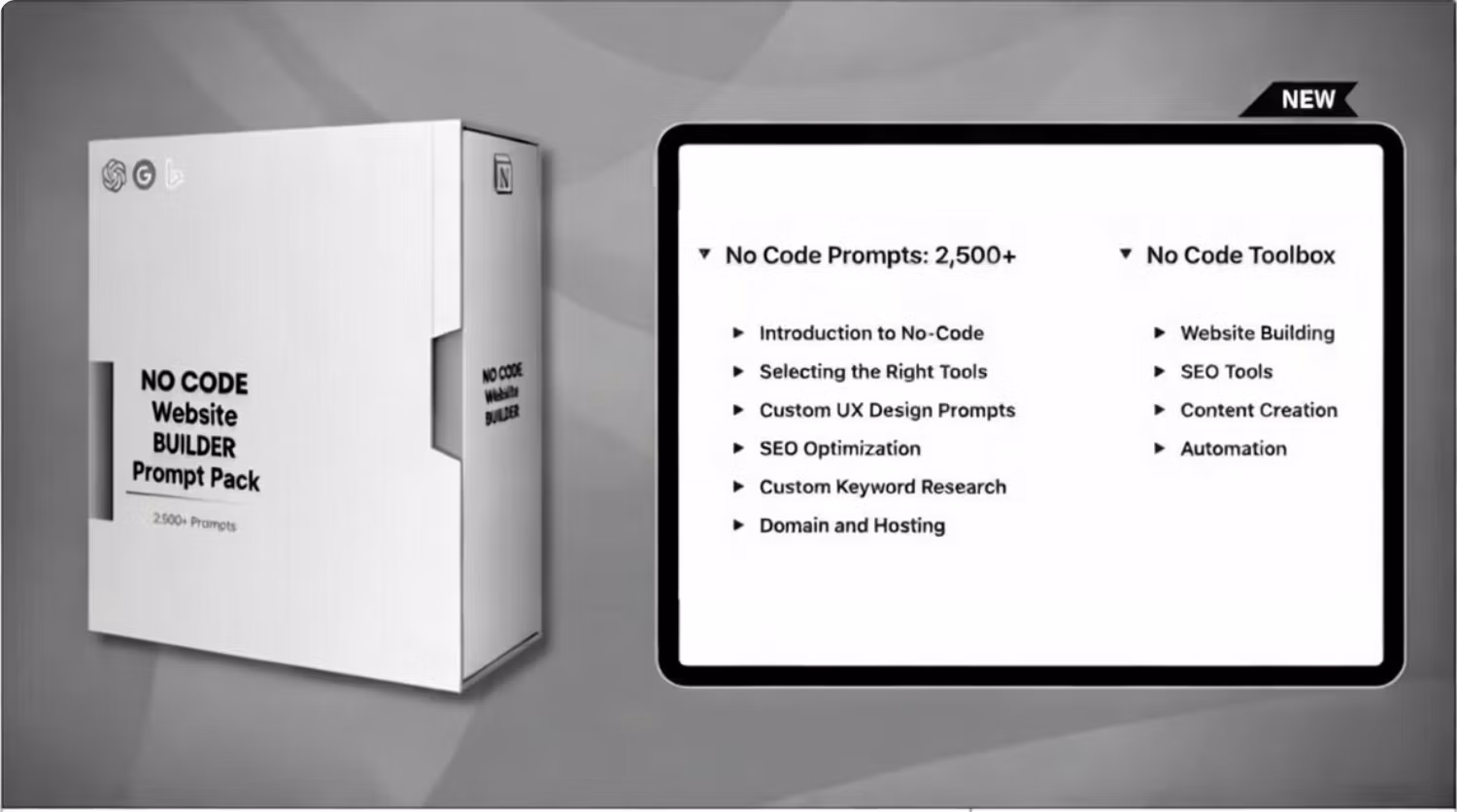 No code website builder prompt