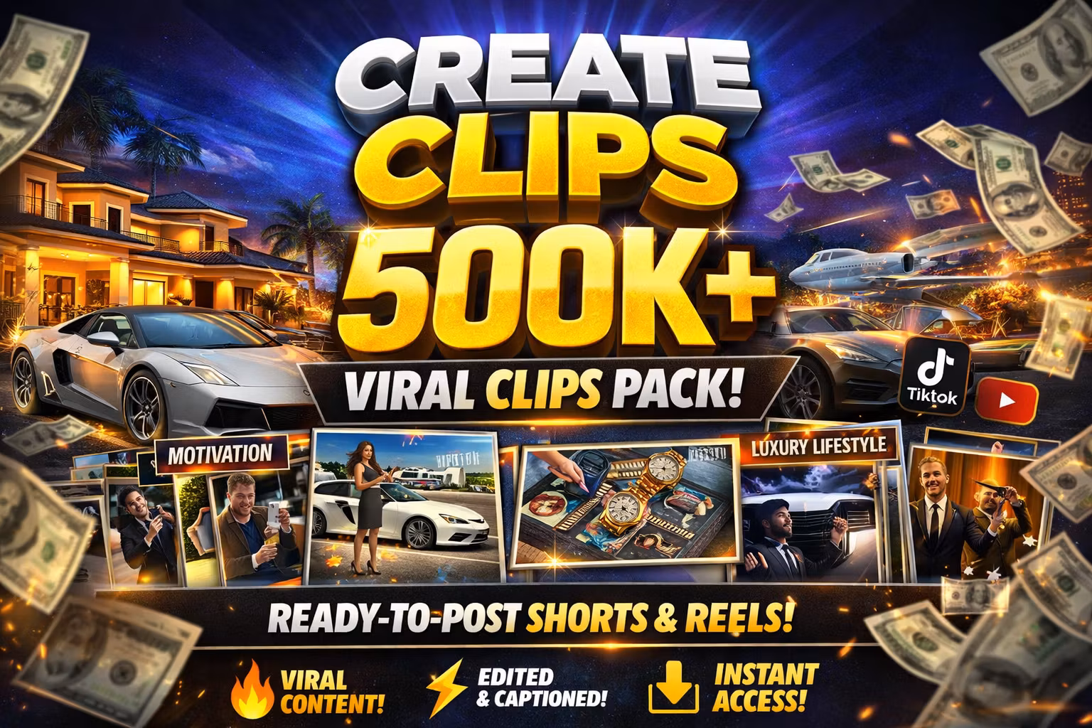 500k+ luxury and motivatonal clips.
